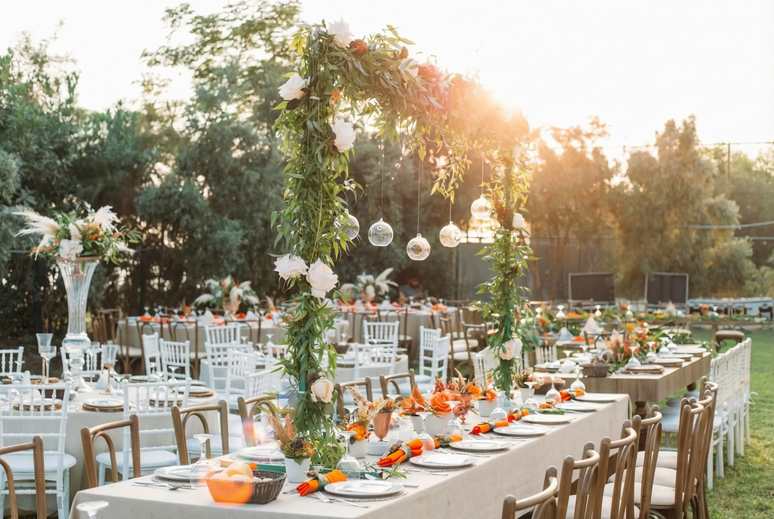 Luxury catering setup for a wedding and private event on the Costa Blanca