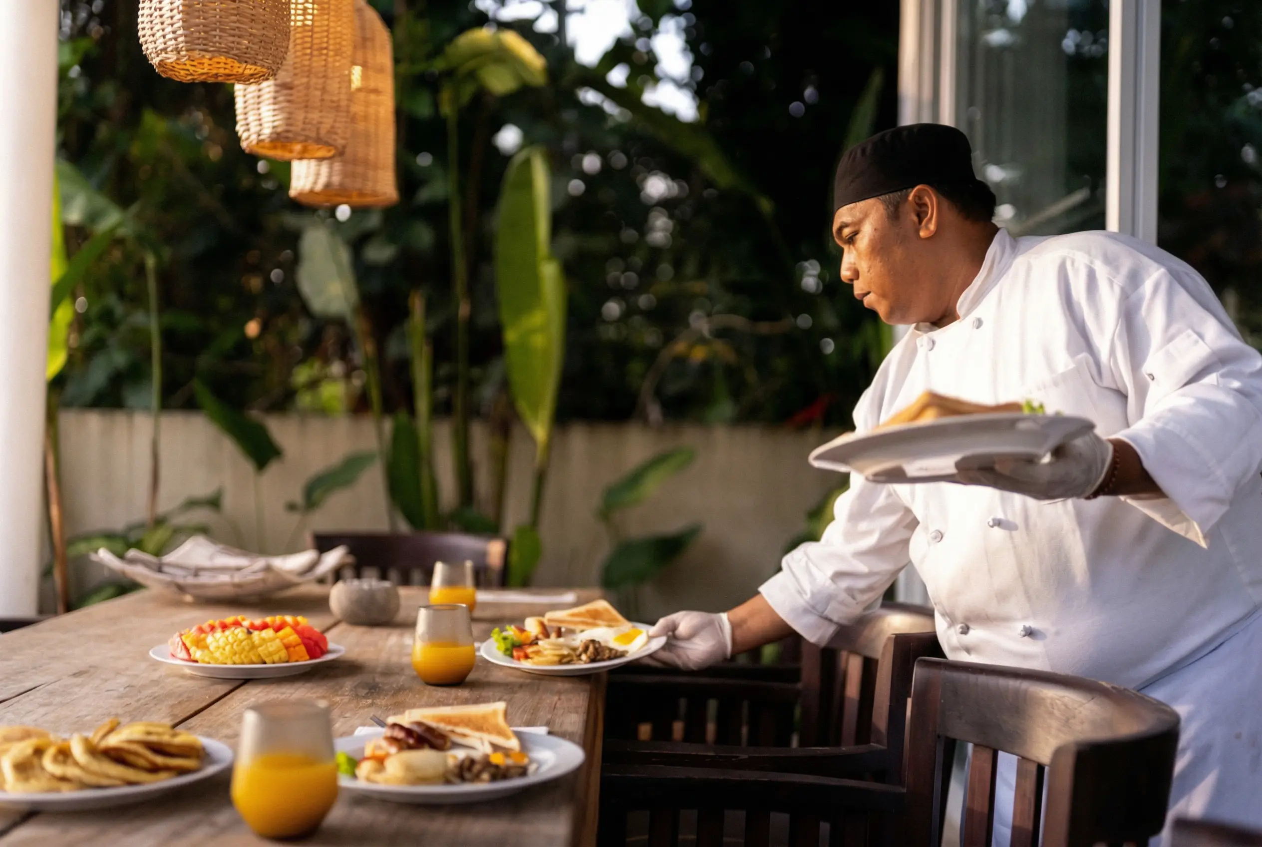 Luxury villa at night